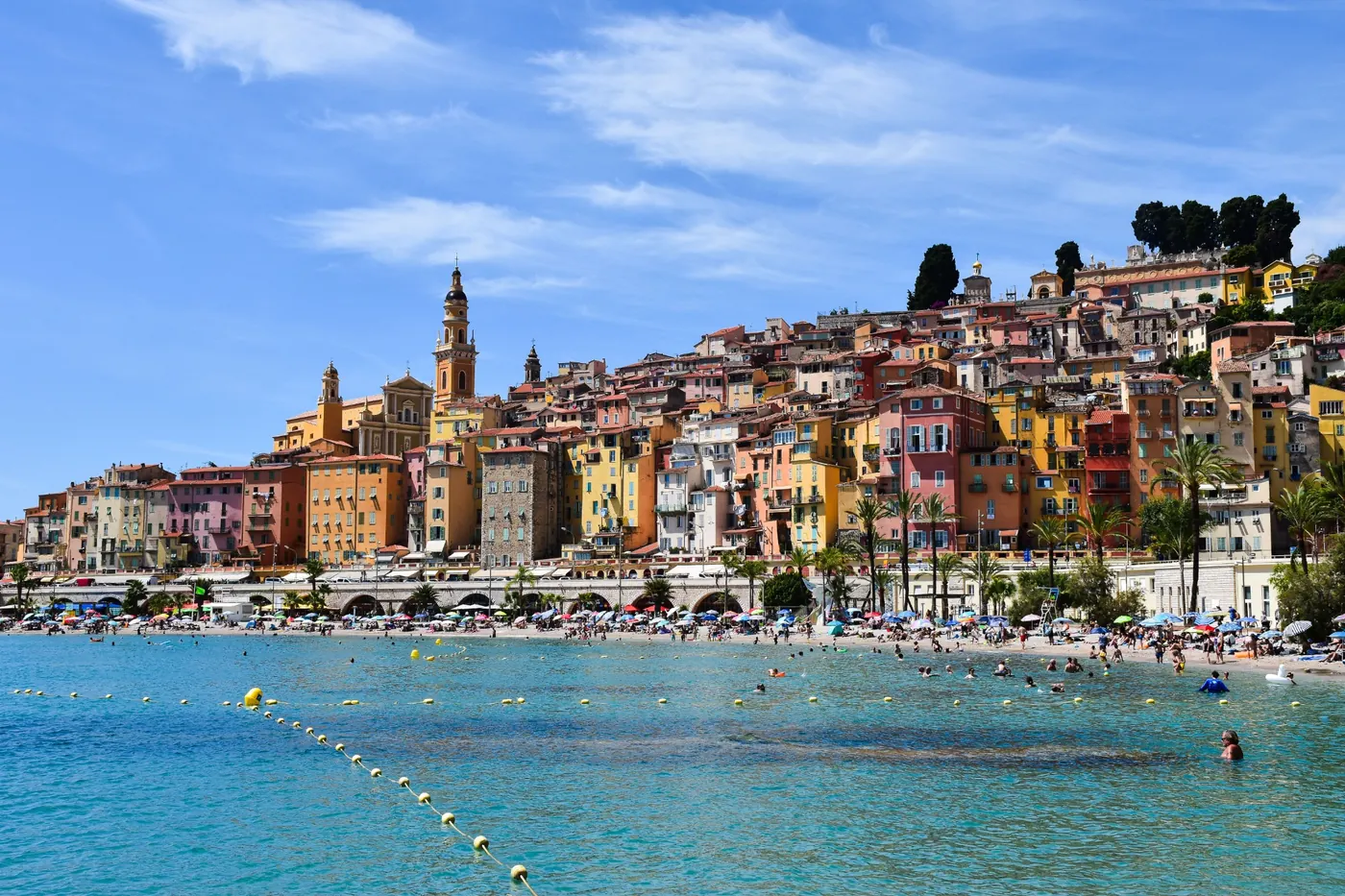 The colourful waterfront of Menton on the French Riviera